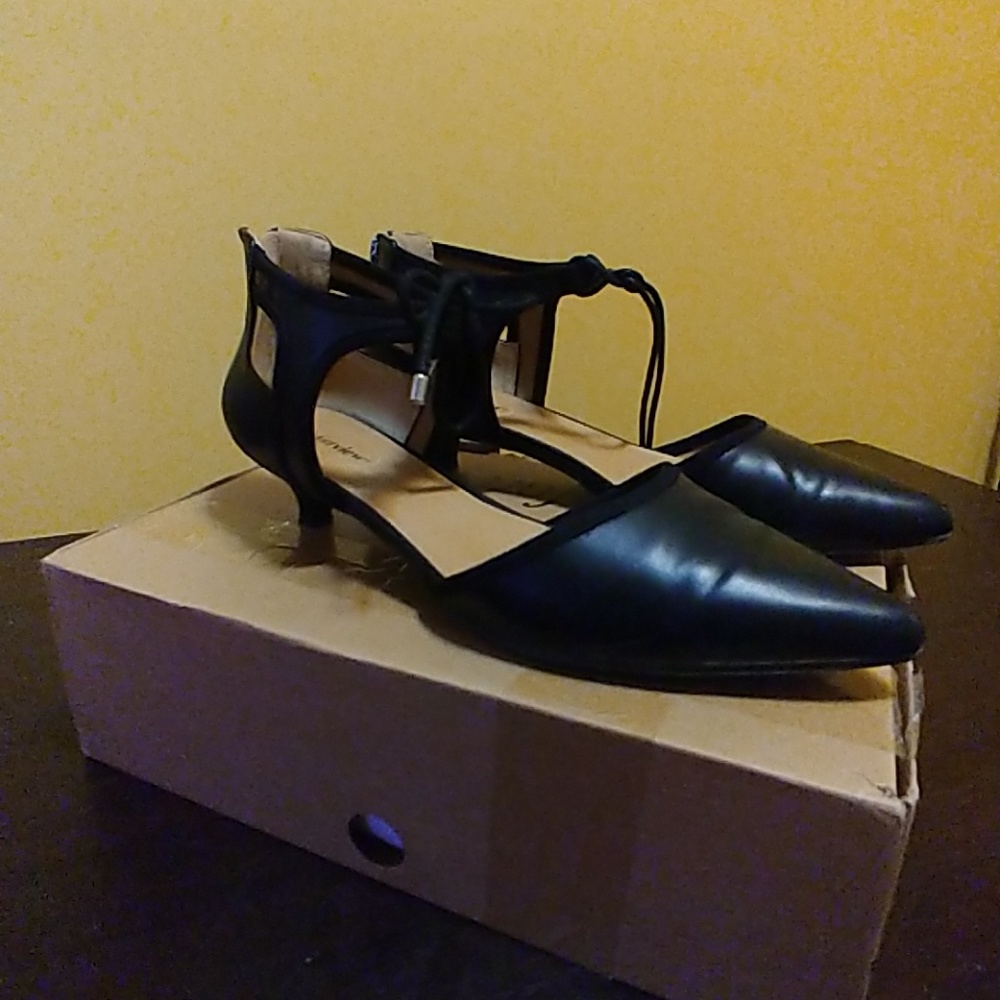 Black flat with a small heel